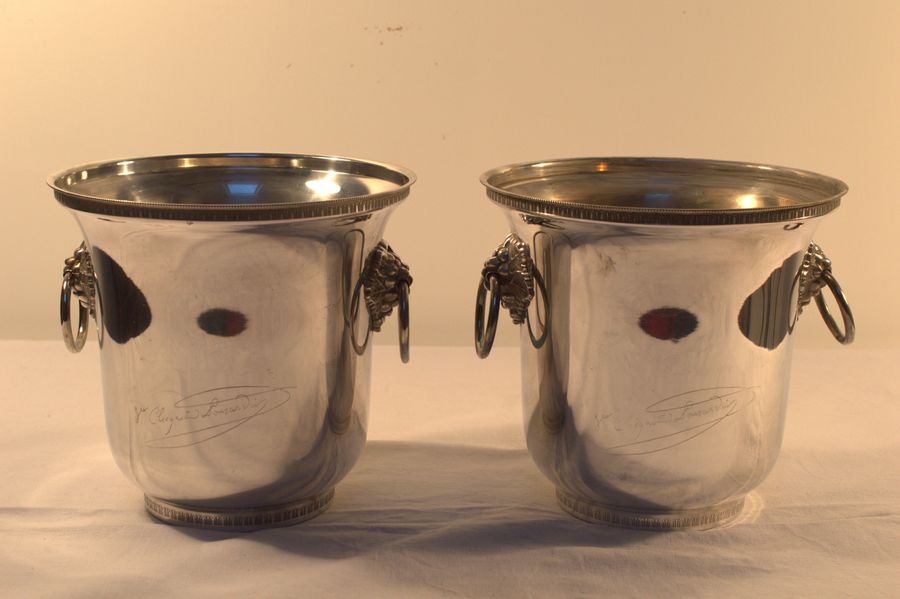 pair of veuve clicquot champagne coolers